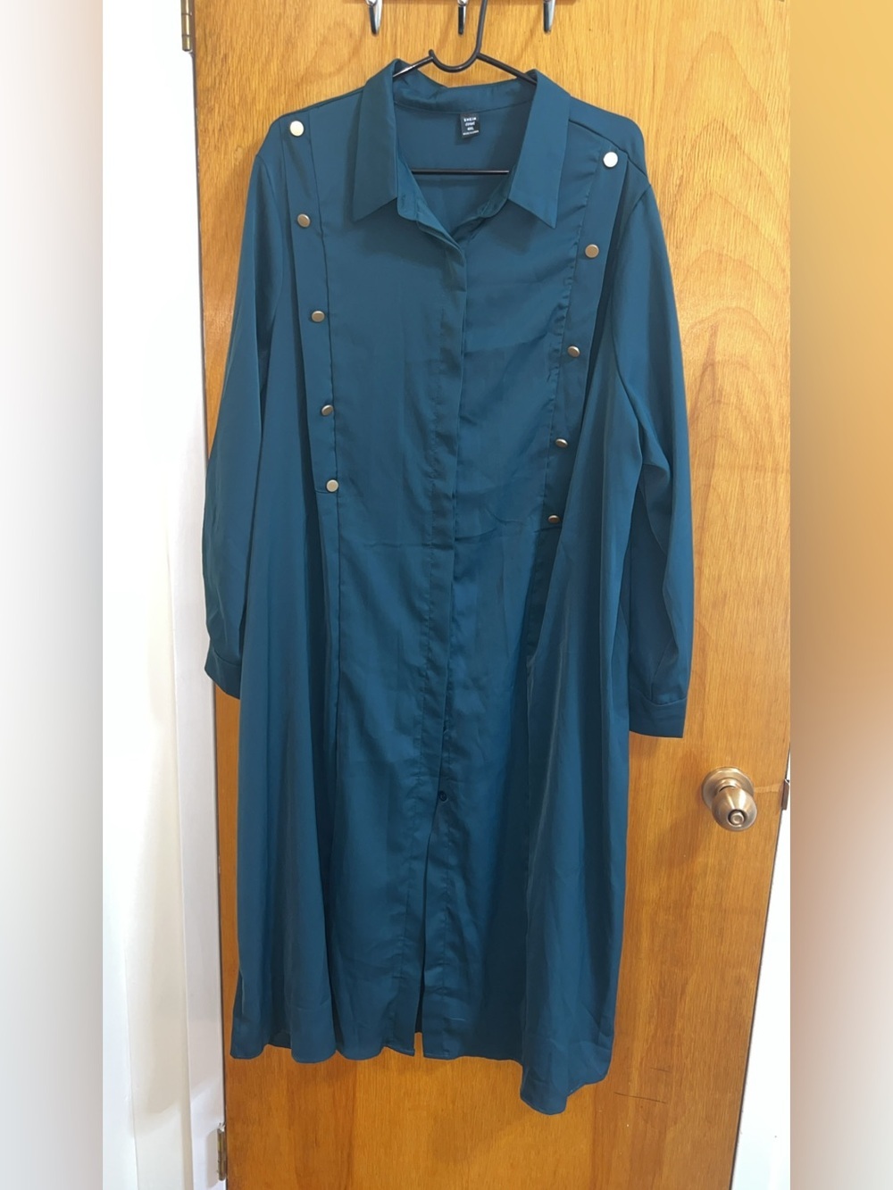 Plus Size Teal Button-Accent Shirt Dress Size 4XL BNWOT - Picture 2 of 7